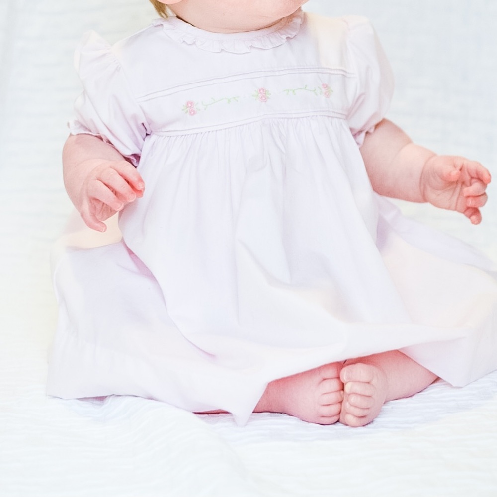 Petit Ami Hand Embroidered Dress with Bloomers